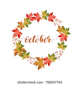 Autumn leave design element