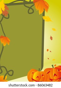 autumn leave, pumpkin concept vector for halloween celebration