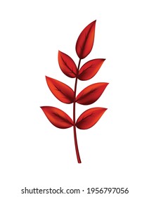 Autumn leave. Symbol with watercolor texture, vector illustration. Isolated design element tree leaf. Leave for seasonal greeting card design