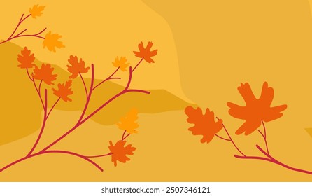 Autumn leaves with abstract background