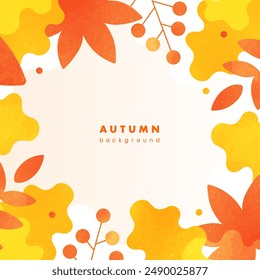 Autumn leaves. Abstract background with autumn leaves. Cute vector frame material.