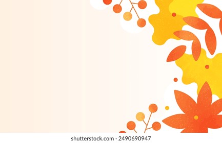 Autumn leaves. Abstract background with autumn leaves. Cute vector frame material.