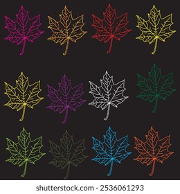 Autumn leaves abstract background . Set of autumn leaves and nuts.Autumn Leaf Background .Vector modern illustrations.Trendy autumn templates for prints,ad,social media marketing,branding,packaging,