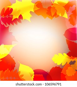 Autumn leaves abstract border.