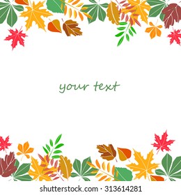 autumn leaves. Autumn abstract vector background. Orange leaves