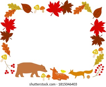 Autumn leaves and animal frame