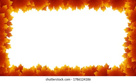 autumn leaves around a white empty space