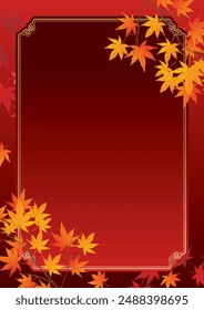 Autumn leaves Asian style frame border background