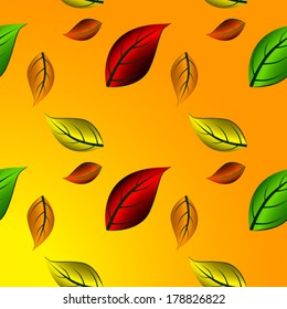 autumn leaves background, abstract vector art illustration