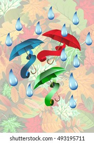Autumn leaves background, can be use as banner or poster. Vector illustration. Design elements.
