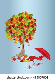 Autumn leaves background, can be use as banner or poster. Vector illustration. Design elements.