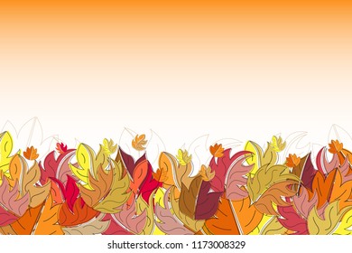 Autumn leaves background. Colorful frame your website or other card. Vector illustration. 