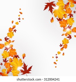 Autumn leaves background design, vector