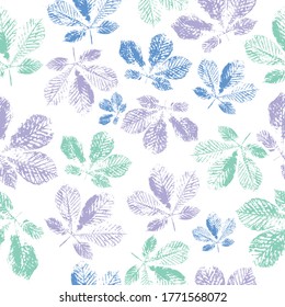 autumn leaves background. fingerprint pattern from the of leaves painted in watercolor. seamless pattern, colorful background.