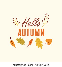 Autumn leaves background flat design