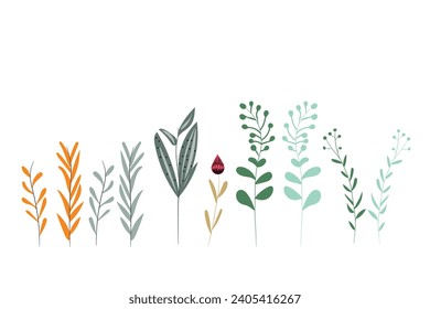 autumn leaves background with flower difference style