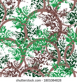 Autumn leaves background. handmade painted. Fabric texture. Crazy beautiful watercolor pattern of leaves.