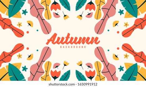 Autumn leaves background illustration vector