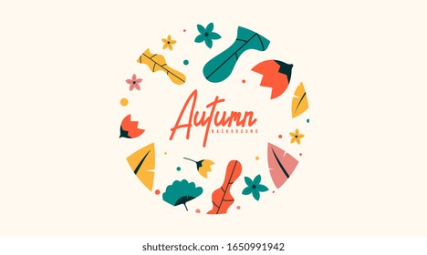 Autumn leaves background illustration vector