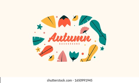 Autumn leaves background illustration vector