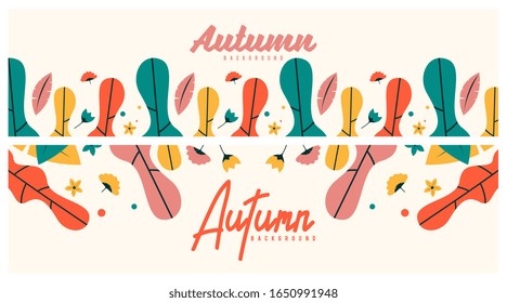 Autumn leaves background illustration vector