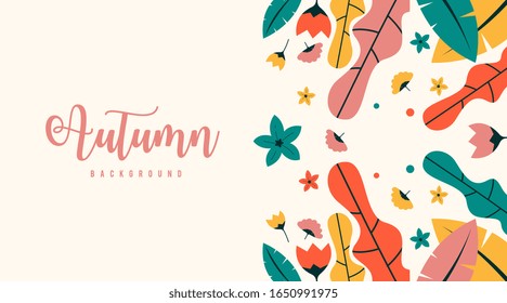Autumn leaves background illustration vector