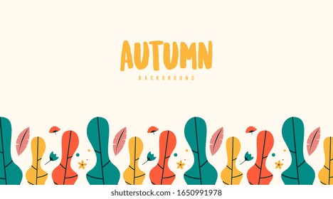 Autumn leaves background illustration vector