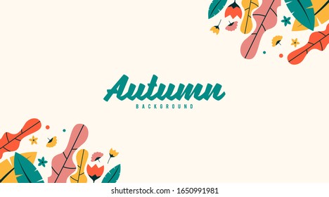 Autumn leaves background illustration vector