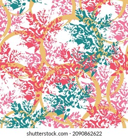 Autumn leaves background. Natural autumn, fall seamless pattern. Fabric texture. Beautiful seamless texture background imprint.
