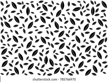 Autumn leaves background pattern - Illustration of Falling, Black Leaf, White Background