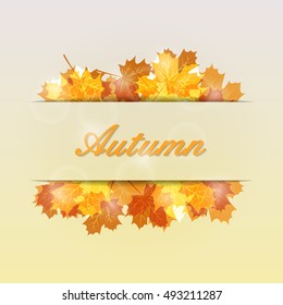Autumn leaves background with place for your text. Vector illustration 