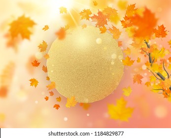 Autumn leaves background with red, orange, and yellow falling. EPS 10