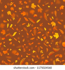 Autumn leaves background seamless pattern. EPS 10