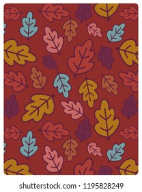 Autumn Leaves background seamless pattern included