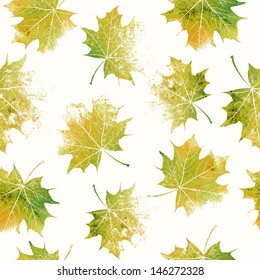 Autumn leaves background. Seamless pattern.