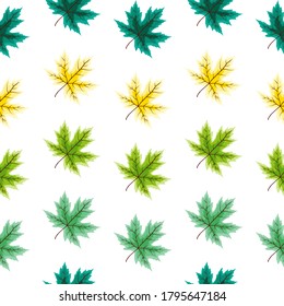 Autumn leaves background seamless pattern for Background and Wallpaper. Perfect for wallpaper, gift paper, pattern fills, web page background, autumn greeting cards. Vector illustration 