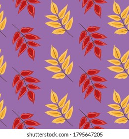 El otoño deja un patrón de fondo sin fisuras para el fondo y el fondo de escritorio. Perfecto para papel tapiz, papel de regalo, rellenos de patrones, fondo de página web, tarjetas de felicitación de otoño. Ilustración del vector 