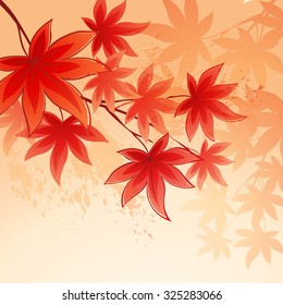 Autumn leaves  background of  sky. Vector illustration EPS 10