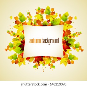 Autumn leaves background with space for text