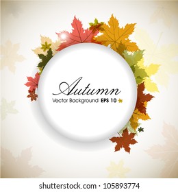 Autumn leaves background with space for your text. EPS 10.