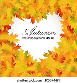 Autumn leaves background with space for your text. EPS 10.