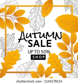 Autumn leaves background template
