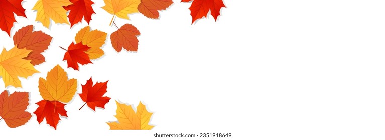 Autumn leaves background. Template design for poster, banner, flyer, card. Vector illustration