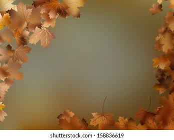Autumn leaves background template. And also includes EPS 10 vector
