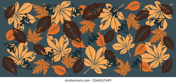 El otoño deja el fondo. Ilustración de arte vector.
