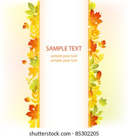 Autumn leaves background. vector banner