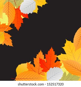 Autumn leaves background vector concept template