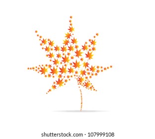 Autumn leaves background/ Vector illustration