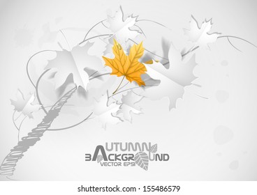 Autumn Leaves Background. Vector Illustration. Eps 10.