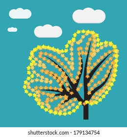 Autumn Leaves Background. Vector Illustration. Eps 10